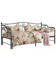 Czarne metalowe łóżko rozkładane 90x200 cm - Idosa w sklepie Edinos.pl