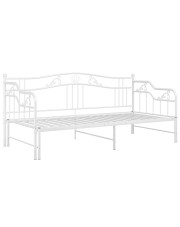 Białe metalowe rozkładane łóżko rustykalne 90x200 cm - Wextis