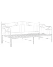 Metalowe rozkładane łóżko rustykalne kolor biały 90x200 cm - Wextis w sklepie Edinos.pl