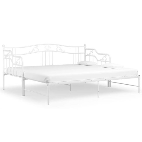 Białe łóżko z metalu Wextis