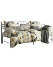 Szare rozkładane łóżko metalowe 90x200 cm - Idosa w sklepie Edinos.pl