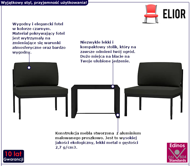 Zestaw mebli ogrodowych Kinsley