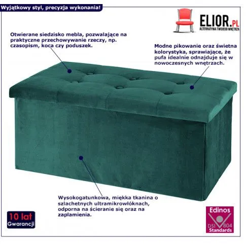 Fotografia Pufa z pojemnikiem Minerwi - zielona z kategorii Pufy