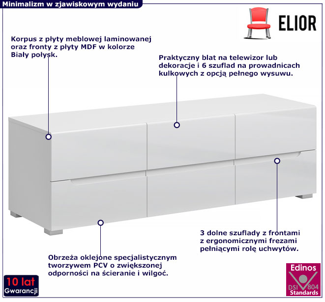 biała szafka na telewizor Entido 10X
