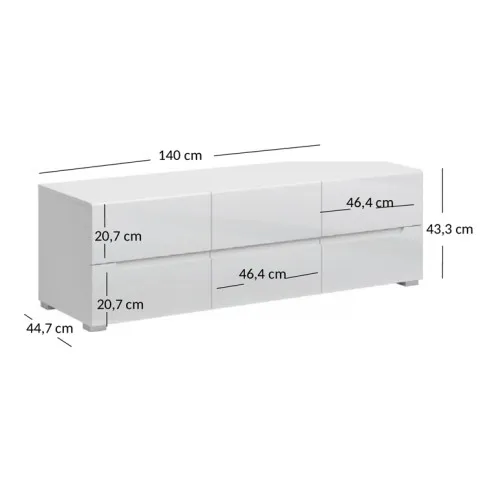 wymiary stojącej szafki rtv Kenai 10X