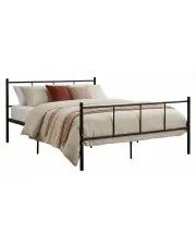 Czarne duże łóżko metalowe 160x200 cm - Kalea w sklepie Edinos.pl