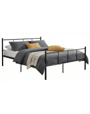 Czarne metalowe łóżko małżeńskie 180x200 cm - Kalea w sklepie Edinos.pl