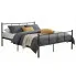 Czarne metalowe łóżko małżeńskie Kalea
