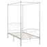 Białe metalowe łóżko z baldachimem 100x200 cm - Elox