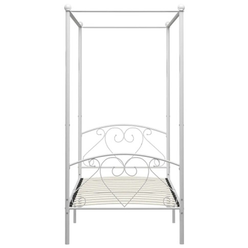 Białe łóżko z metalu Elox