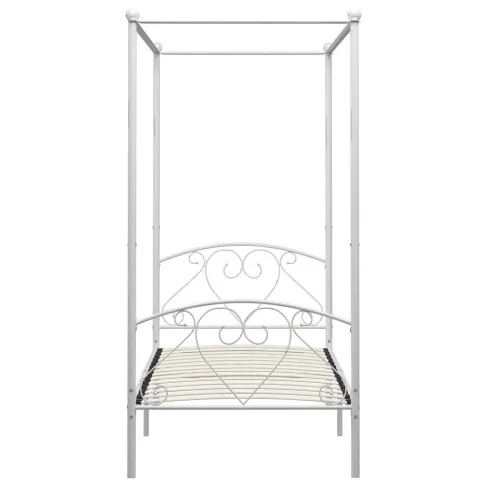 Białe łóżko z metalu Elox