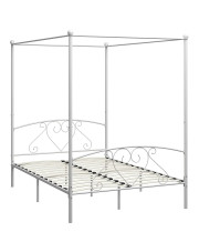 Białe metalowe łóżko w stylu rustykalnym 140x200 cm - Elox