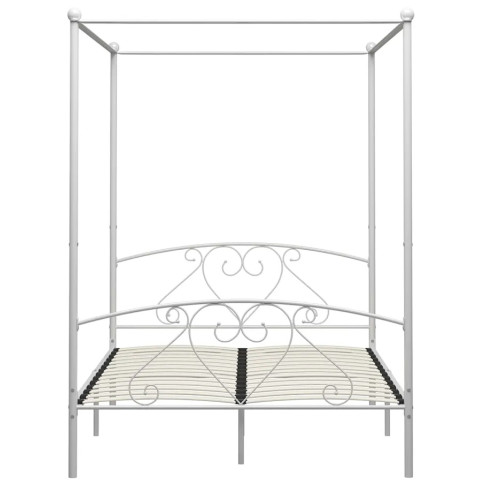 Białe rustykalne łóżko Elox