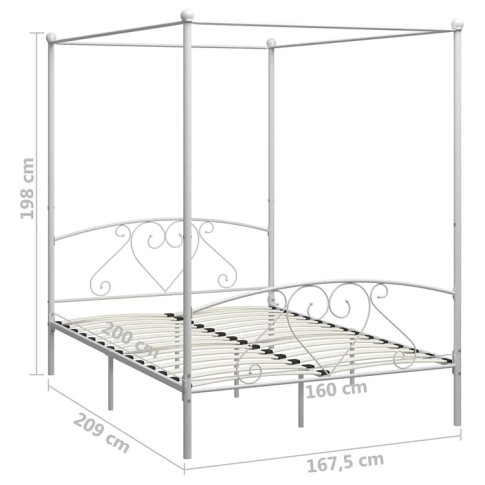 Wymiary łóżka metalowego Elox 160