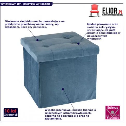 Fotografia Pufa Minerwi 2X - niebieska z kategorii Pufy