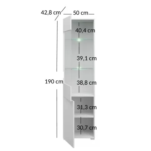 wymiary wysokiej witryny Kenai 11X