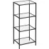 Czarny metalowy regał szklany - Linas 4X