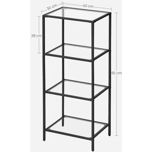 Wymiary czarnego regału Resso 4X