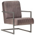 Zdjęcie produktu Szarobrązowy skórzany fotel wypoczynkowy - Sykso.
