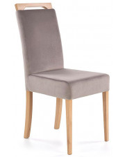 Tapicerowane krzesło drewniane w kolorze popiel + dąb miodowy - Tridin w sklepie Edinos.pl