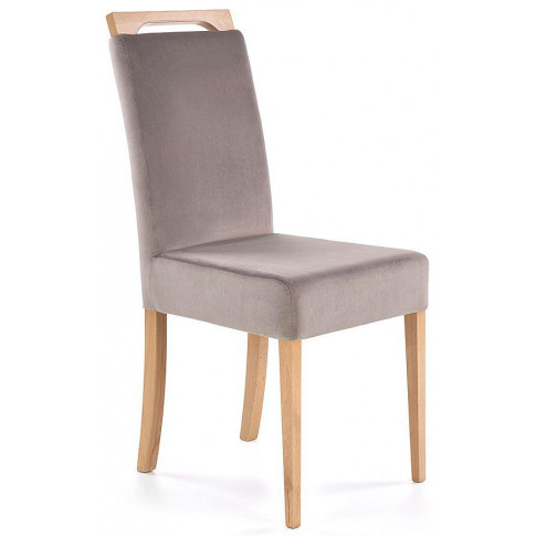 Drewniane tapicerowane krzesło dąb miodowy Tridin