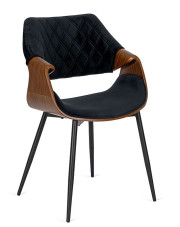 Loftowe krzesło z drewna giętego czarny + orzech - Zerti w sklepie Edinos.pl