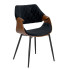 Czarne loftowe krzesło z korpusem w kolorze orzech Zerti