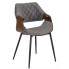 Nowoczesne welurowe krzesło z podłokietnikami szary + orzech - Zerti