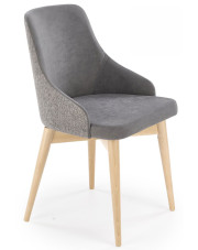 Popielate tapicerowane krzesło obrotowe - Elandro w sklepie Edinos.pl