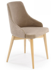 Beżowe tapicerowane krzesło obrotowe - Elandro w sklepie Edinos.pl