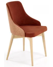 Cynamonowe tapicerowane krzesło obrotowe - Elandro w sklepie Edinos.pl