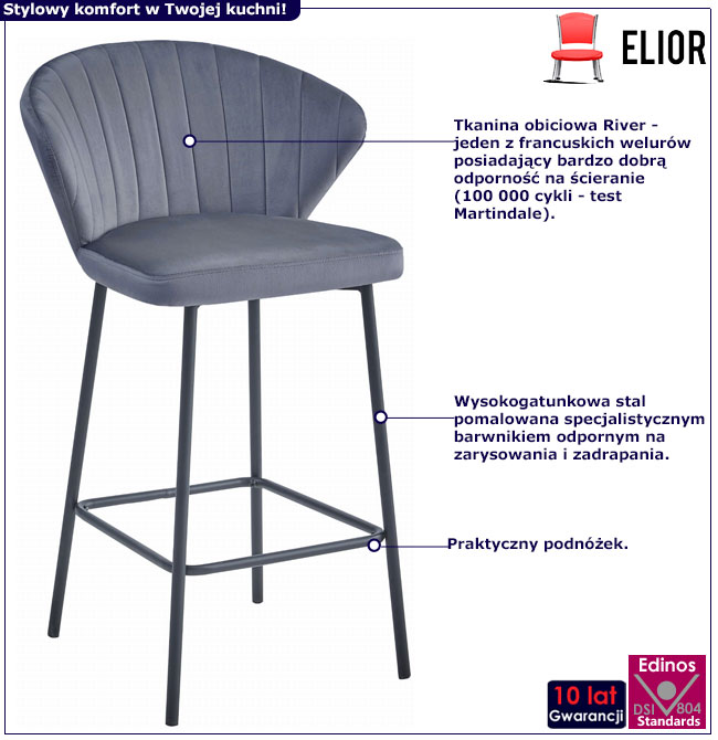 Ciemnoszary hoker welurowy Astrax