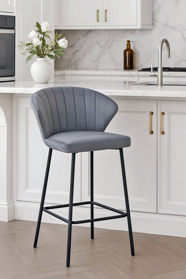 Ciemnoszary hoker tapicerowany Astrax