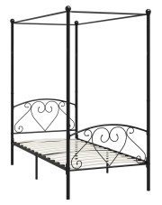 Czarne metalowe łóżko z baldachimem 90x200 cm - Elox w sklepie Edinos.pl