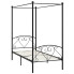 Czarne metalowe łóżko z baldachimem 90x200 cm - Elox