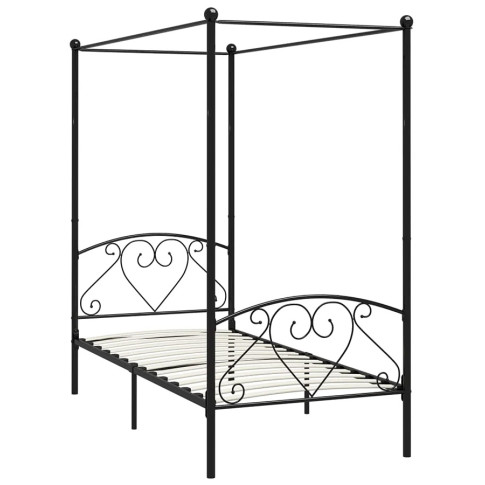 Czarne metalowe łóżko Elox