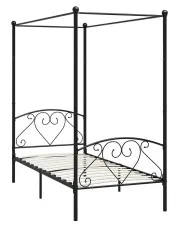 Czarne metalowe łóżko z baldachimem 120x200 cm - Elox w sklepie Edinos.pl