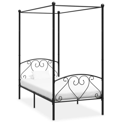 Czarne łóżko z metalu Elox