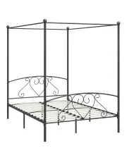 Czarne metalowe łóżko rustykalne 160x200 cm - Elox