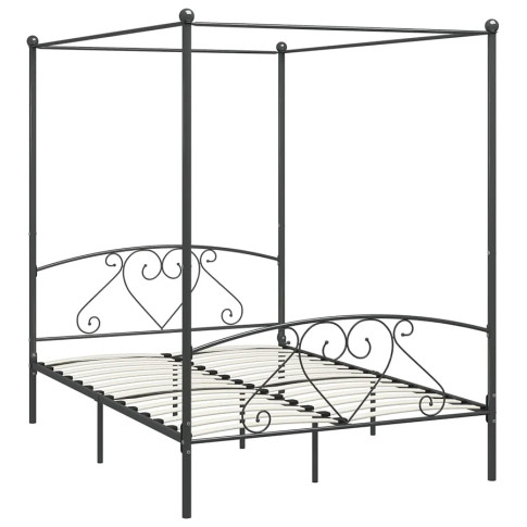 Czarne romantyczne łóżko metalowe Elox