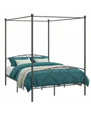 Czarne romantyczne łóżko małżeńskie 180x200 cm - Nila w sklepie Edinos.pl