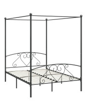 Czarne metalowe łóżko z baldachimem 200x200 cm - Elox w sklepie Edinos.pl