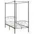 Szare metalowe łóżko z baldachimem 90x200 cm - Nila