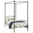 Szare metalowe łóżko z baldachimem 90x200 cm - Nila