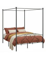 Szare metalowe łóżko 140x200 cm - Nila w sklepie Edinos.pl