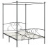 Szare metalowe łóżko z baldachimem 160x200 cm - Elox