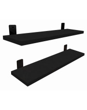 Dwie czarne półki ścienne w klasycznym stylu 50 cm - Yolik 3X 