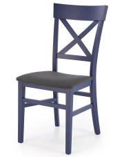 Granatowe drewniane krzesło - Calabro w sklepie Edinos.pl