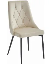 Beżowe metalowe krzesło pikowane - Imre 3X w sklepie Edinos.pl