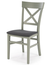 Drewniane krzesło szaro-zielone - Calabro w sklepie Edinos.pl